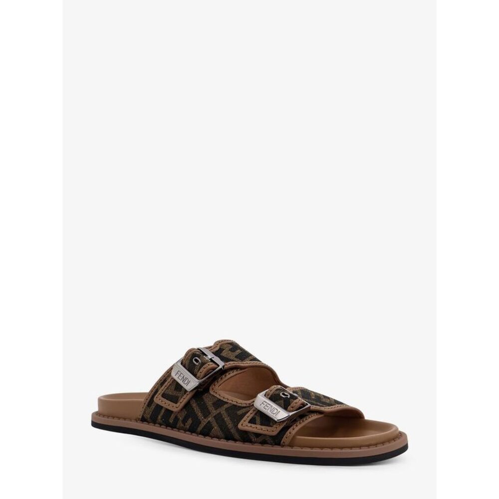 Fendi Men Feel Sandals In Ff Jacquard Fabric - Picture 2 of 5